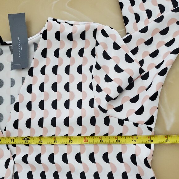 Ann Taylor Geometric Polka Dot Long Sleeve Women's Career Office Blouse MP - Picture 8 of 12